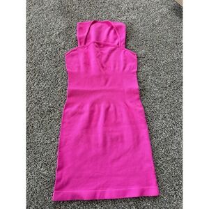 OQQ Bodycon Mini Dress Sleeveless Ribbed‎ Hot Pink Casual Party Size M